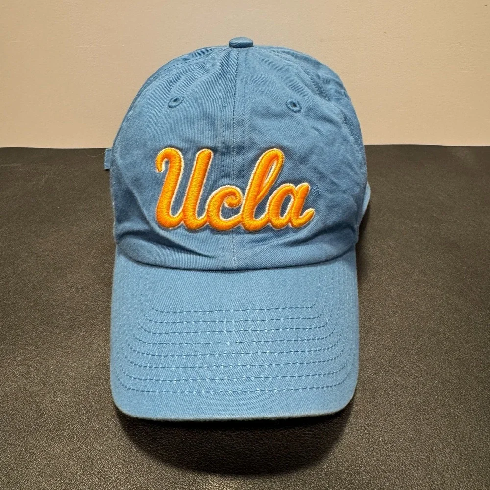 UCLA Bruins Hat Cap Blue Gold Strap Back Script Logo Fan Favorite OSFA Dad Adult